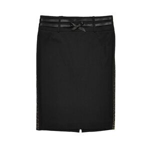 ROBERT RODRIGUEZ Black Lace Stripe Pencil Skirt Size 2